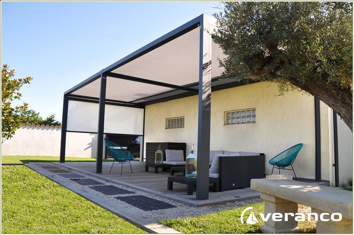 Pergola Veranco Cocoon. Store de terrase luxe.